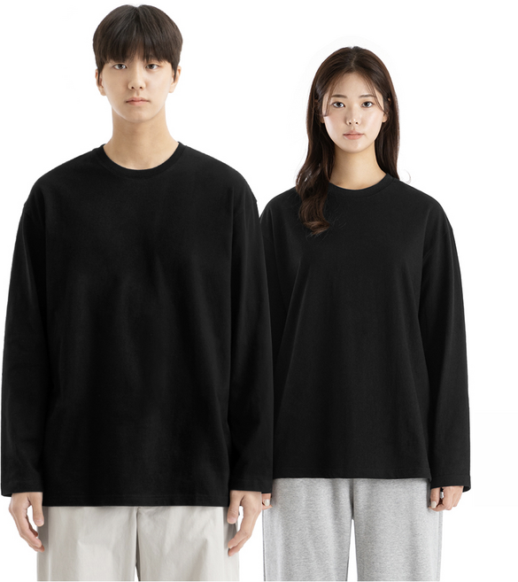 네이븐 남녀공용 20수 루즈핏 긴팔티 NAB8T1