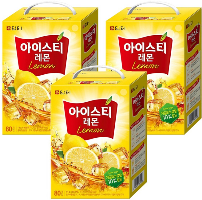 담터 아이스티 레몬, 14g, 80개입, 3개