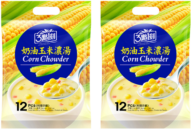 3點1刻 奶油玉米濃湯, 216g, 2袋