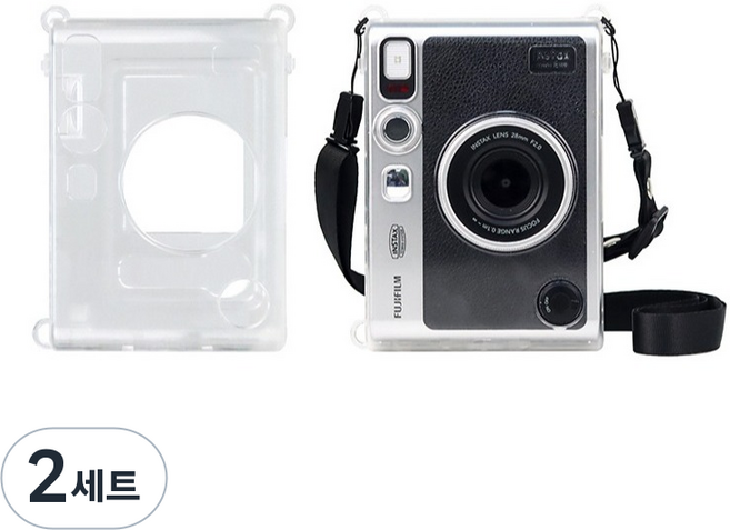 인스탁스 미니 에보 투명케이스 + 스트랩, 2세트