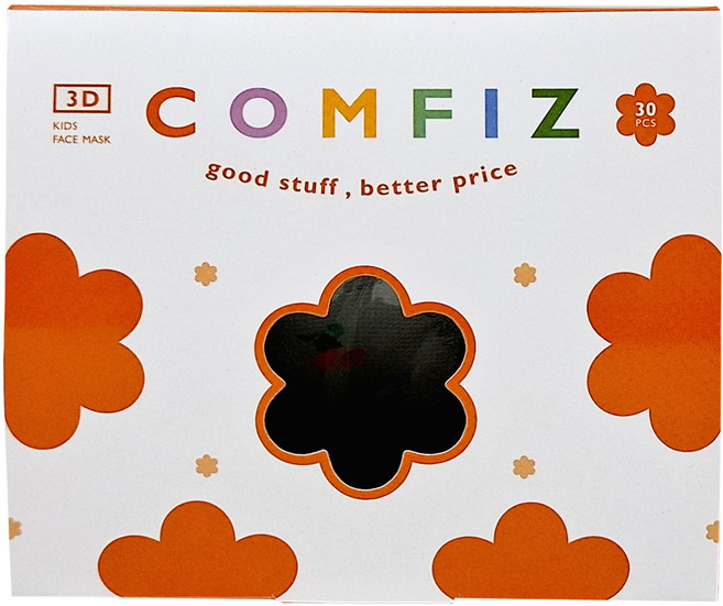 COMFIZ 康菲 兒童3D醫療口罩 3~7歲, 1盒, 侏儸紀世界 綠色, 30片