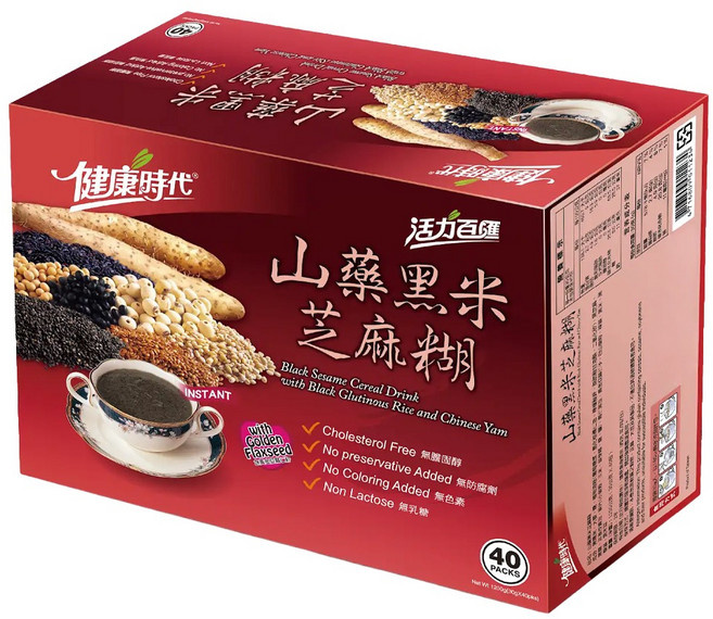 健康時代 山藥黑米芝麻糊 有糖, 30g, 40包, 1盒