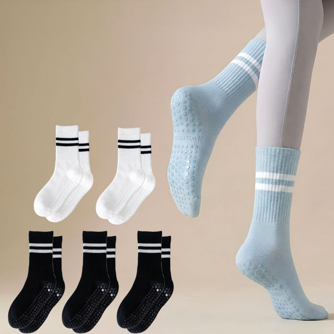 라임리빙 논슬립 요가 필라테스 헬스 양말 5켤레 세트