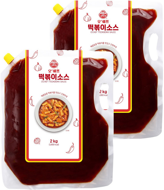 오뚜기 오쉐프 떡볶이소스, 2kg, 2개