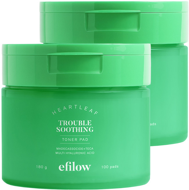 에필로우 어성초 마데카소사이드 트러블 수딩 토너패드 180g, 100매입, 2개