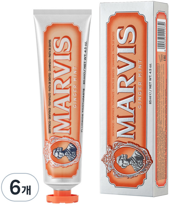 마비스 치약 진저 민트, 85ml, 6개