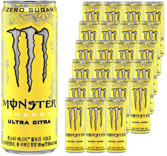 몬스터에너지 울트라 시트라, 355ml, 24개