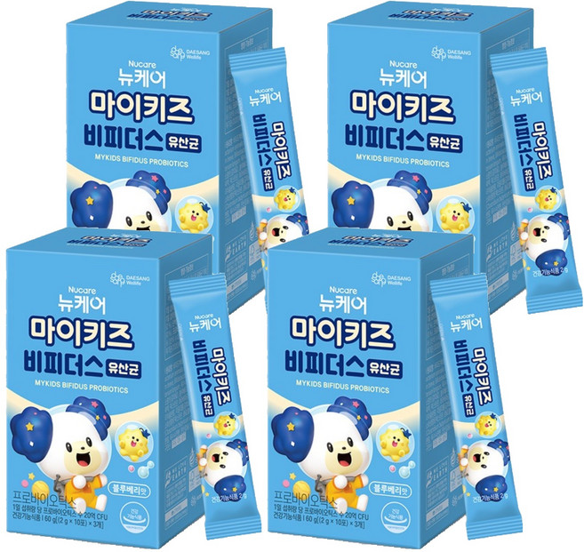 마이키즈 비피더스 유산균 30포, 60g, 4개