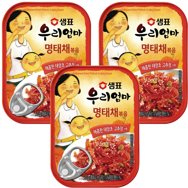 샘표 우리엄마 명태채볶음, 50g, 3개