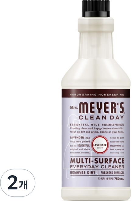 미세스마이어스클린데이 다목적 세정제 라벤더향 리필, 2개, 750ml