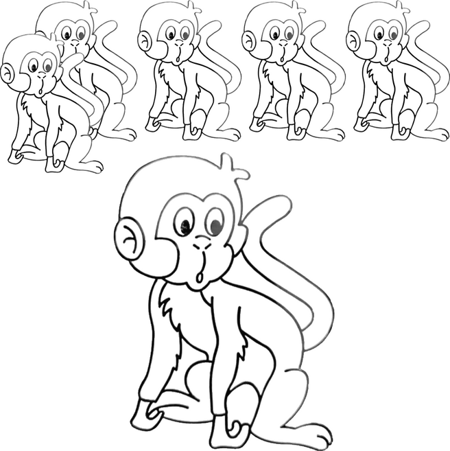 AMOS 阿摩司 壓克力模型版 猴子 S35 小款, 6個