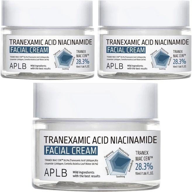 APLB 트라넥삼산 나이아신아마이드 페이셜 크림, 55ml, 3개 - 쿠팡