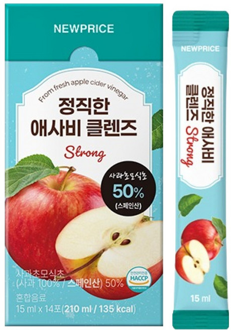 뉴프라이스 정직한 애사비 클렌즈 STRONG 14p, 1개, 210ml