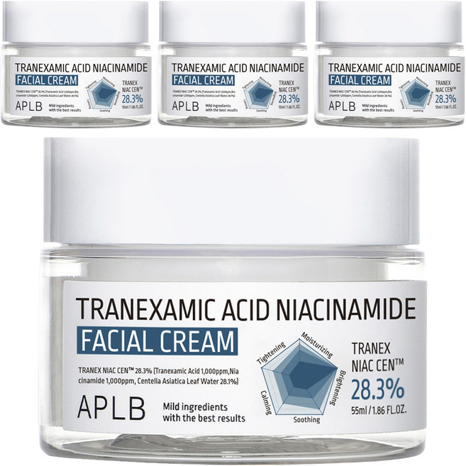 APLB 트라넥삼산 나이아신아마이드 페이셜 크림, 55ml, 4개