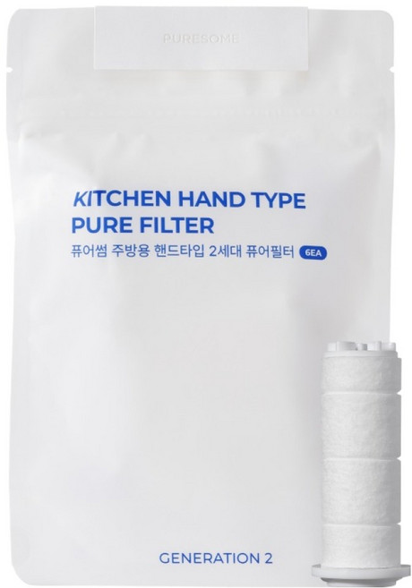 바디럽 퓨어필터 주방용 샤워필터리필 6개입, 1개