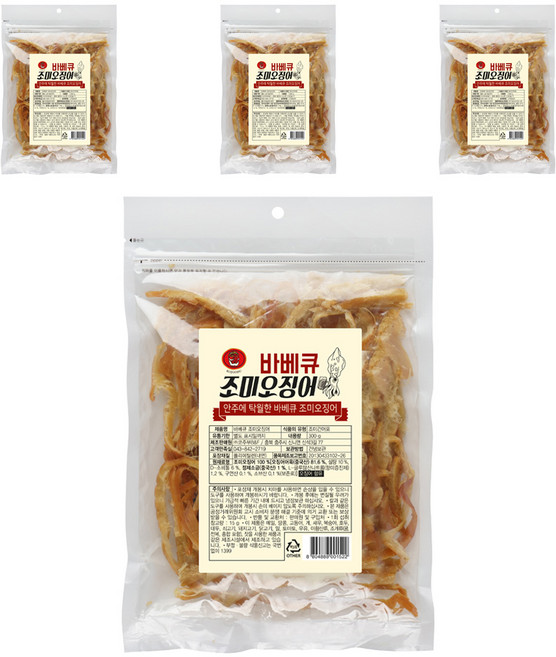 Kojoobu BBQ調味魷魚, 4個, 300g