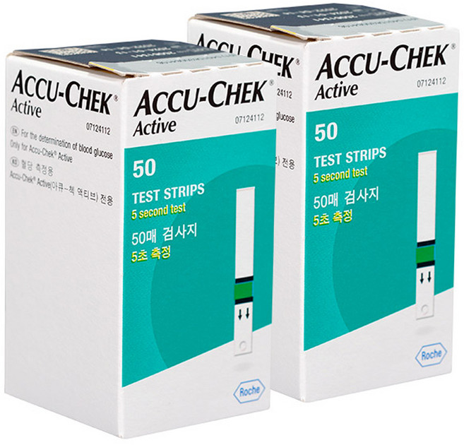 아큐첵 혈당측정 검사지, 2개, 50개입