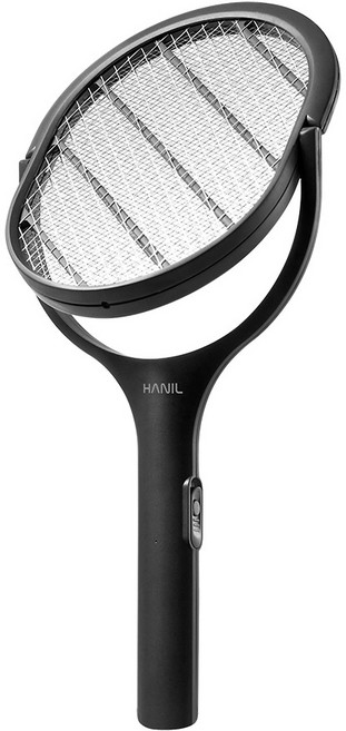 한일 회전형 프리미엄 전기모기채 V2 + AA건전지 2p 세트, 딥그레이