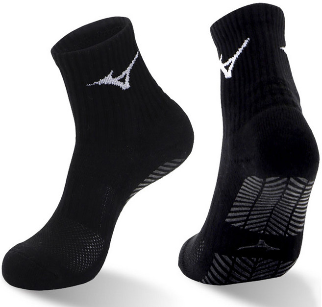 미즈노 양면 논슬립 필드 미드 삭스, 블랙, 1세트