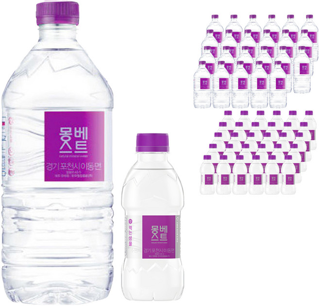 몽베스트 생수 330ml 80p + 1L 24p, 24개
