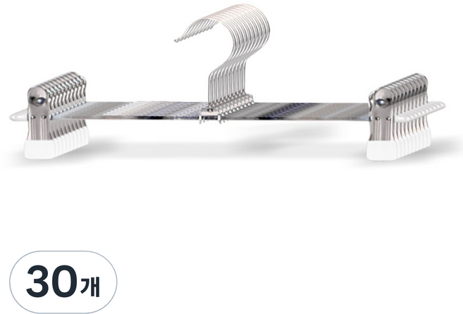 마켓플랜 원핏 논슬립 집게 바지걸이, 화이트, 30개