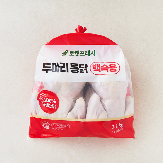 두마리 통닭 백숙용, 1.1kg, 1개