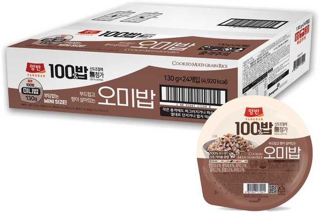 양반 100밥 오미밥, 130g, 24개