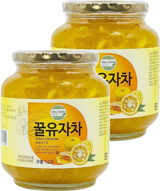 宸果 韓國 蜂蜜柚子茶, 1kg, 1入, 2罐