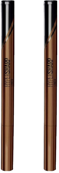 MAYBELLINE 媚比琳 台灣公司貨 超激細抗暈眼線液抗手震版 0.5g, 深邃棕, 2支