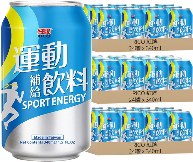 RICO 紅牌 運動補給飲料, 340ml, 72罐