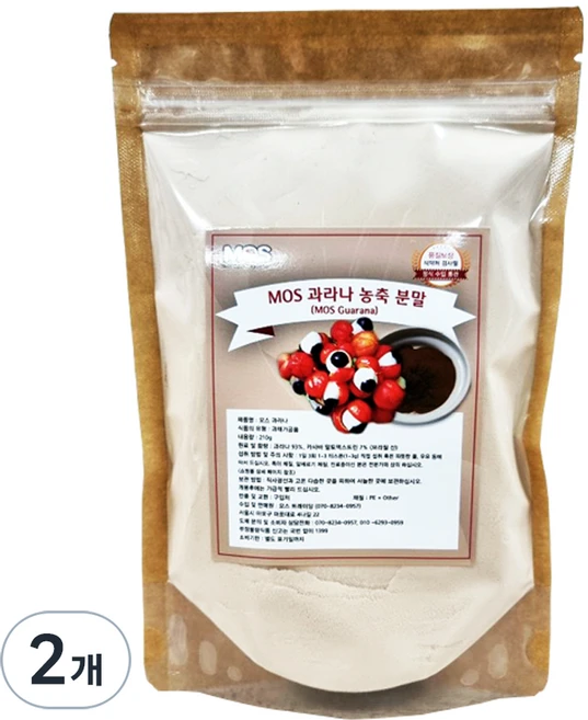 MOS 과라나 농축 분말, 2개, 210g - 쿠팡
