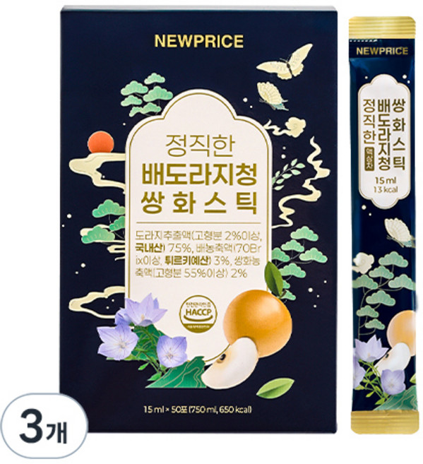 뉴프라이스 정직한 배도라지청 쌍화스틱, 15ml, 50개입, 3개