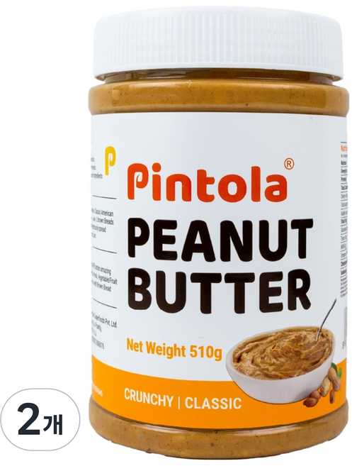 핀톨라 클래식 피넛버터 크런치, 510g, 2개