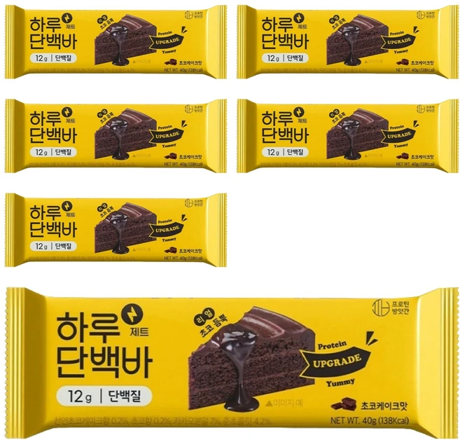 프로틴방앗간 하루단백바 제트 초코케이크맛, 40g, 6개 - 쿠팡