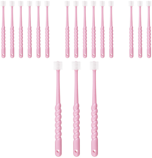 예꼬맘 360도 2단계 유아 칫솔, 핑크, 3개입, 6개