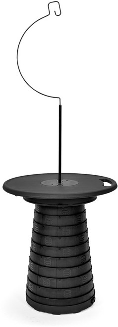 아이두젠 아코디언 접이식 캠핑 체어 + 테이블 상판 + 랜턴걸이 세트, 블랙, 1세트