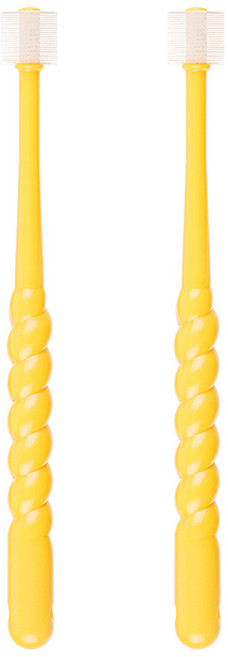 예꼬맘 360도 1단계 영유아칫솔, 옐로우, 1개입, 2개