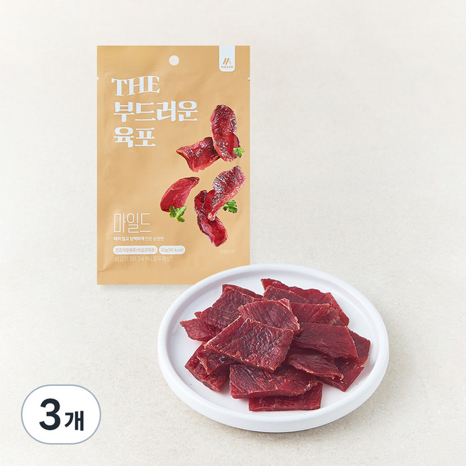 육포공방 THE 부드러운 육포 마일드, 30g, 3개
