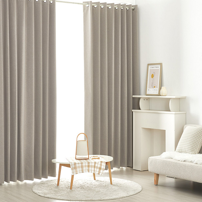 썬데코 형상기억 암막 린넨룩 양면커튼 아일렛형 2p