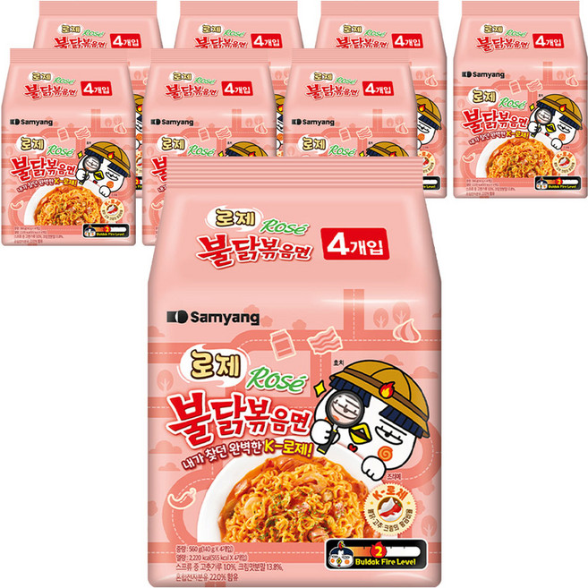 Buldak Ramen 玫瑰奶油風味火辣雞肉炒麵 140g, 32包