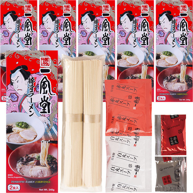 Ippudo 頂級豚骨拉麵 2人份, 6個