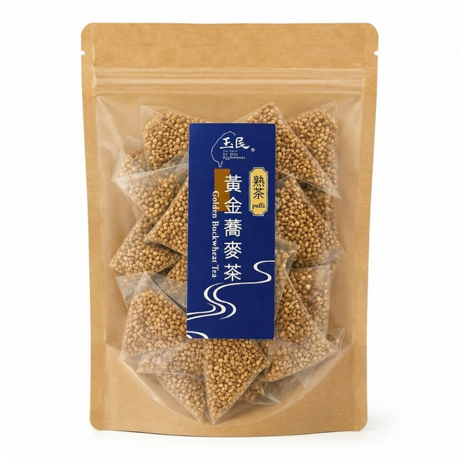玉民 黃金蕎麥茶 熟茶立體茶包, 1袋, 5g, 12包