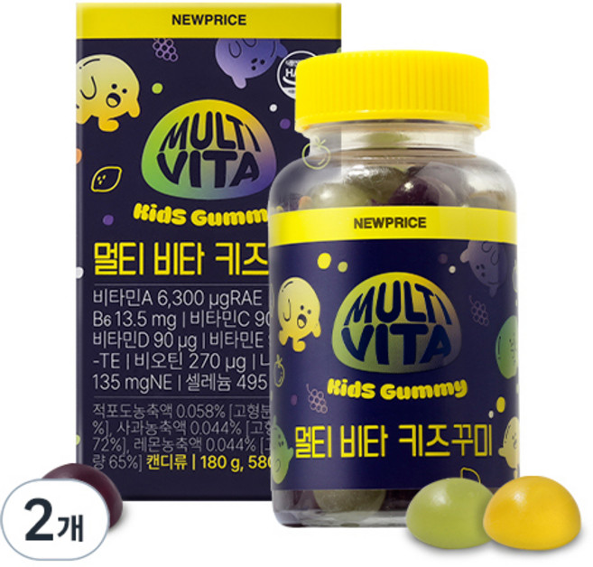 뉴프라이스 멀티 비타 키즈 꾸미, 2개, 180g