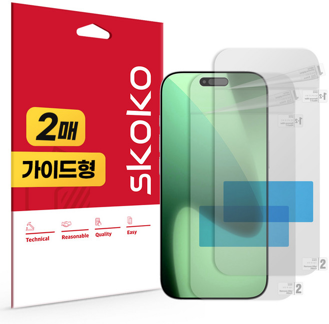 스코코 저반사 액정보호필름 2p 세트, 1세트