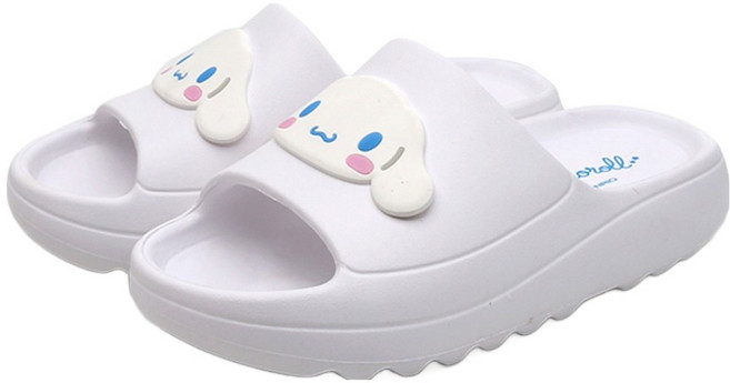SHOELAMODE 三麗鷗 女款 大耳狗喜拿 臉型拖鞋, 白色, 240