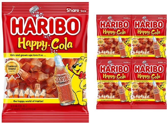 HARIBO 快樂可樂味軟糖, 200g, 5個