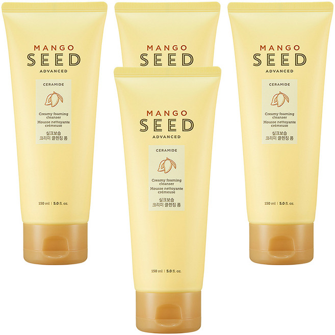 THE FACE SHOP 菲詩小舖 芒果籽絲滑保濕潔面乳, 150ml, 4個