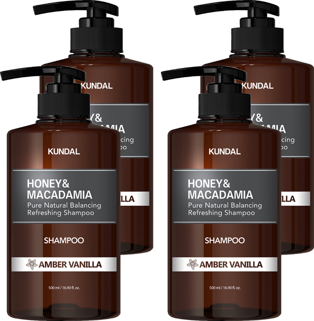 쿤달 네이처샴푸 엠버바닐라향, 500ml, 4개