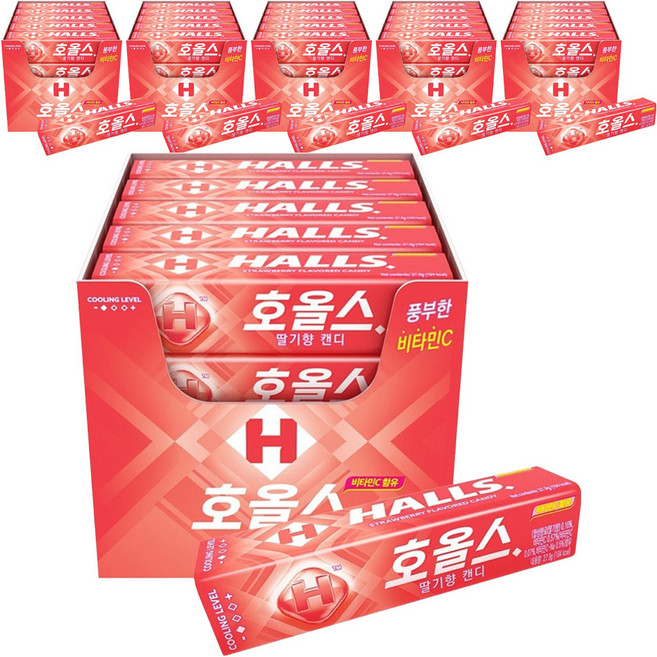 HALLS 條狀草莓, 120個, 27.9g