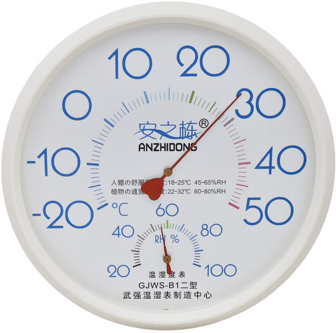 COMET 超大字機械式溫濕度計, 白色 + 藍色, 1個